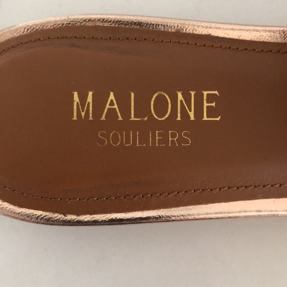 Malone Souliers Marianne Rose Gold Velvet Slip Ons Size 5.5 - Picture 3 of 5